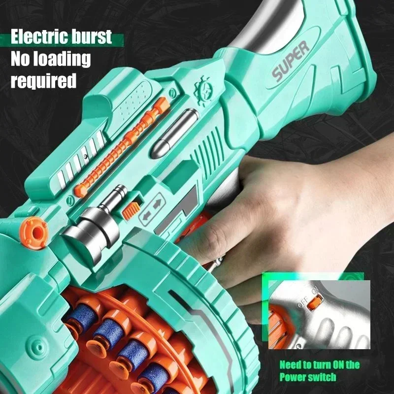 Toy Gun Automatic Electric Toy Foam Blasters & Guns with 40 Foam Bullets, 20-Dart Rotating Drum, Motorized Toys Guns for 6-12 4