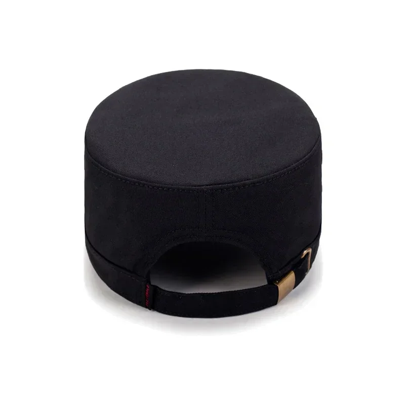 Unisex Metal Cotton Adjustable Flat Army Cap Fashion Classic Outdoor Casual Sport Hat Strap Adjustable Stretch Strap