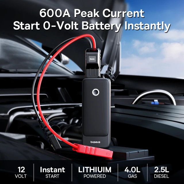 Baseus 600A 점프 스타터 6000mAh 자동차 배터리 충전기 자동 비상 보조배터리