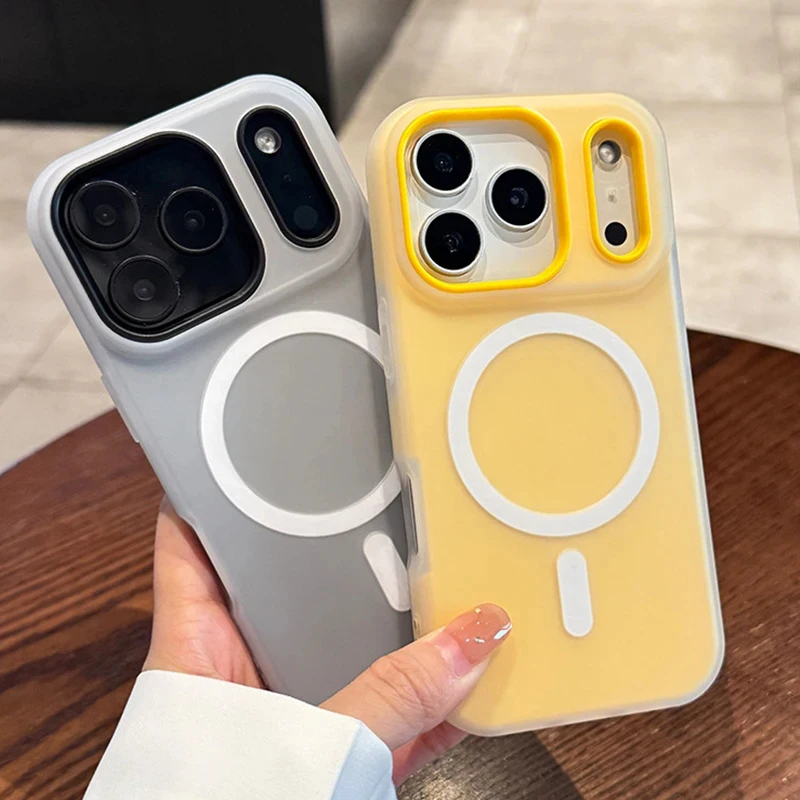 รูปสินค้า เคสแม่เหล็ก 2 in 1 สีลูกกวาด สุดหรู สำหรับ iPhone 17 Air 16 15 14 13 12 11 Pro Max Plus รองรับ Magsafe