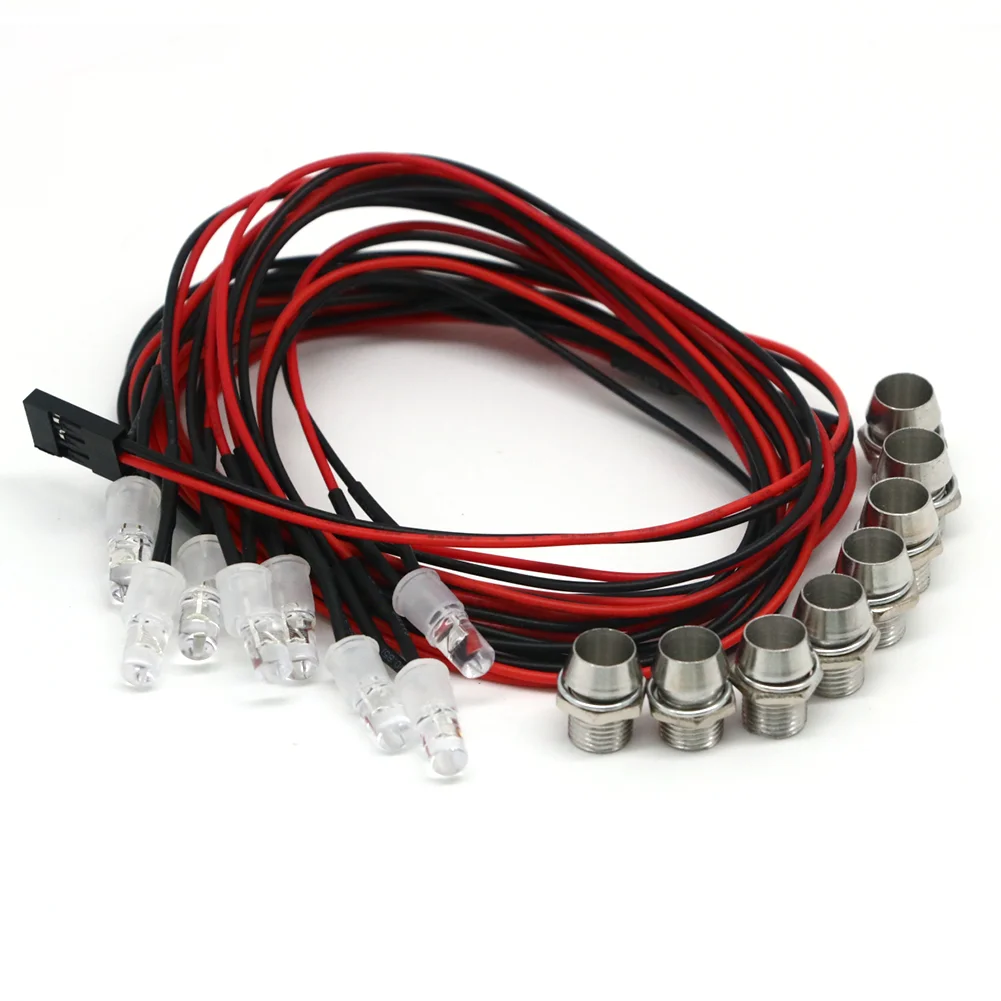 1/10 1/8 RC Auto LED licht Rot Weiß 3mm 5mm scheinwerfer scheinwerfer 4LED  licht Futaba stecker für RC modell auto