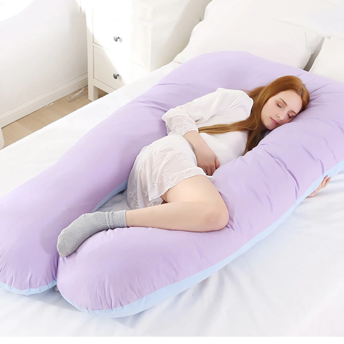 U-shaped maternity pillow waist support pillow core side sleeping disassembled washable nursing