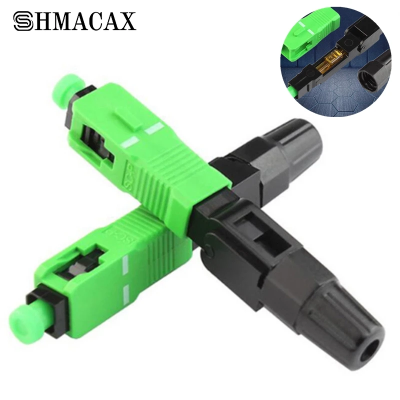 

10 шт. SC APC Волоконно-оптический Быстрый Соединитель одномодовый волоконно-оптический адаптер FTTH волоконно-оптический Быстрый Соединитель полевая сборка