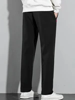 2025 hommes pantalon droit décontracté Stretch taille élastique survêtement coréen classique bleu noir gris mâle marque pantalon grande taille 4
