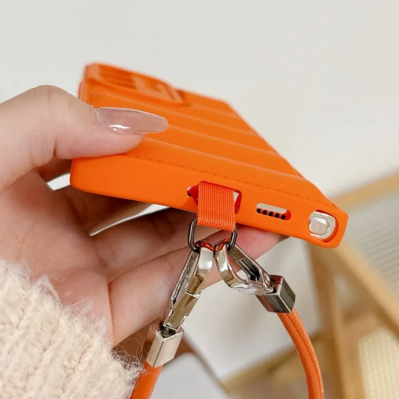 Luxury Wrist Strap Lanyard Puffer Soft Case Cover