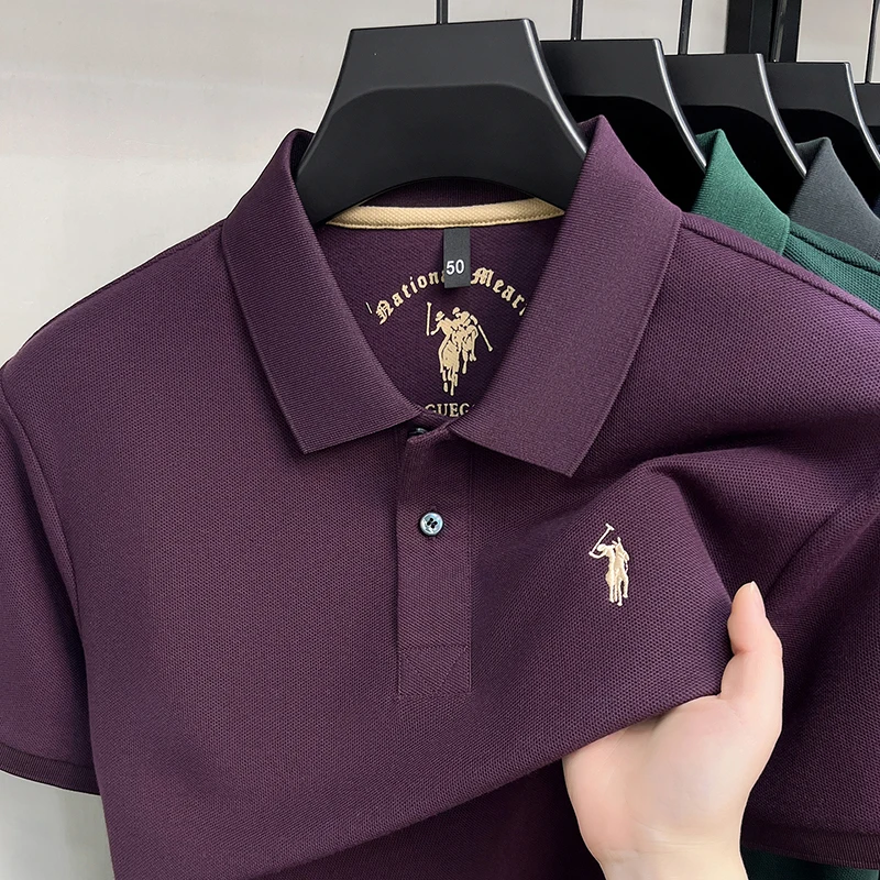 Kurzarm-Poloshirt aus 100 % reiner Baumwolle Luxusmarke Paul Pony besticktes Herren-T-Shirt Sommer-Business-Casual-Oberteil atmungsaktiv – Detail 30