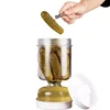 Pickles Jar With Forks Dry and Wet Dispenser Pickle Olives Hourglass Cucumber Container for Kitchen Juice Separator Tool 5