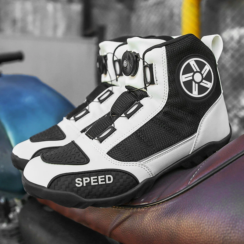 Men Motorcycle Boots Motorbike Riding Shoes Anti-fall Motorcycle Shoes Motocross Off-Road Racing Boots