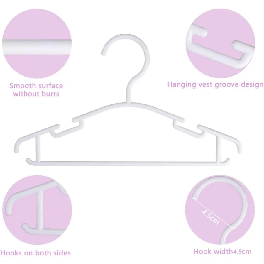 100Pack Plastic Baby Hangers for 's Clothing Storage Lightweight Durable and SpaceSaving Solution for Toddler Wardrobe Organiza