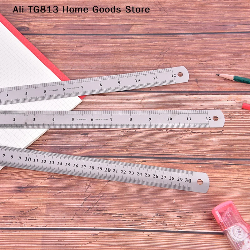 [TG813]1Pc 30cm 스테인레스 스틸 직선자 사무용품 측정 용품