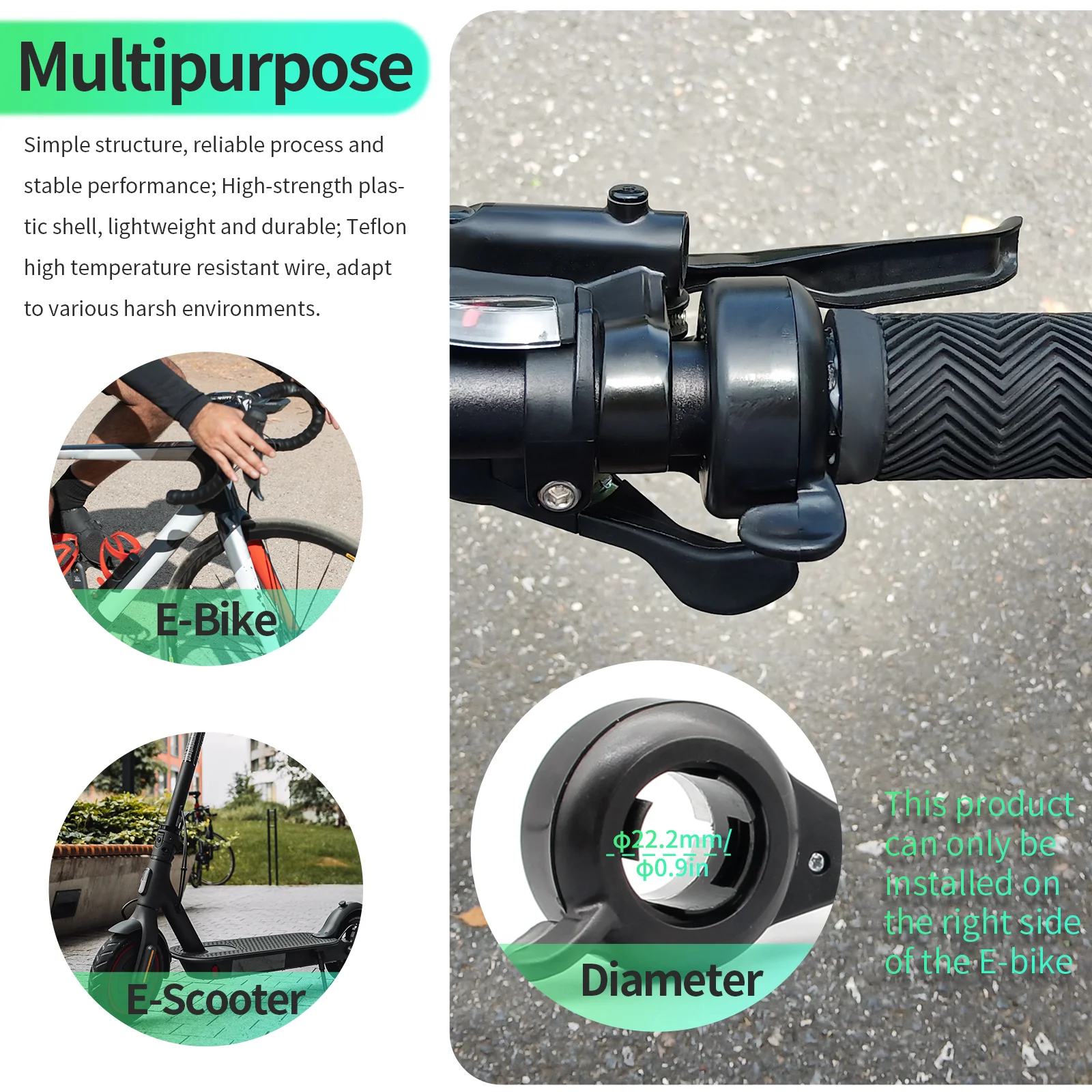 E-bike Throttle Conversion Kit with Handlebar Shifter - Versatile Electric Bicycle Upgrade