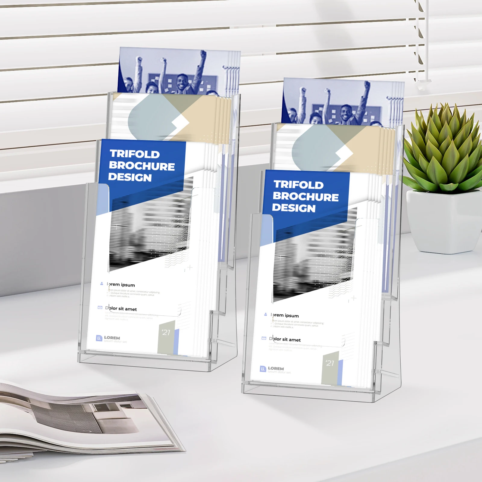 Clear Acrylic 3 5 Tier Brochure Holder Desk Display Stand