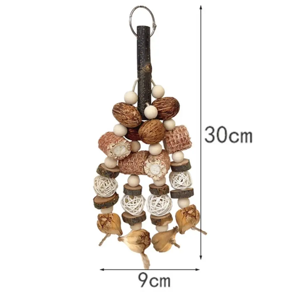 Parakeet Natural Wood Bird Wood Nut Toy Corncob Rattan Ball Parrot Chewing Toy Healthy Pineapple Bite Training For Birds