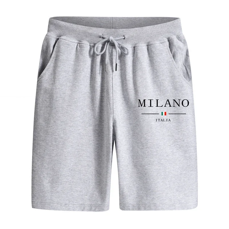 Men Summer Walking Shorts Italy Printed Knee Length Pants