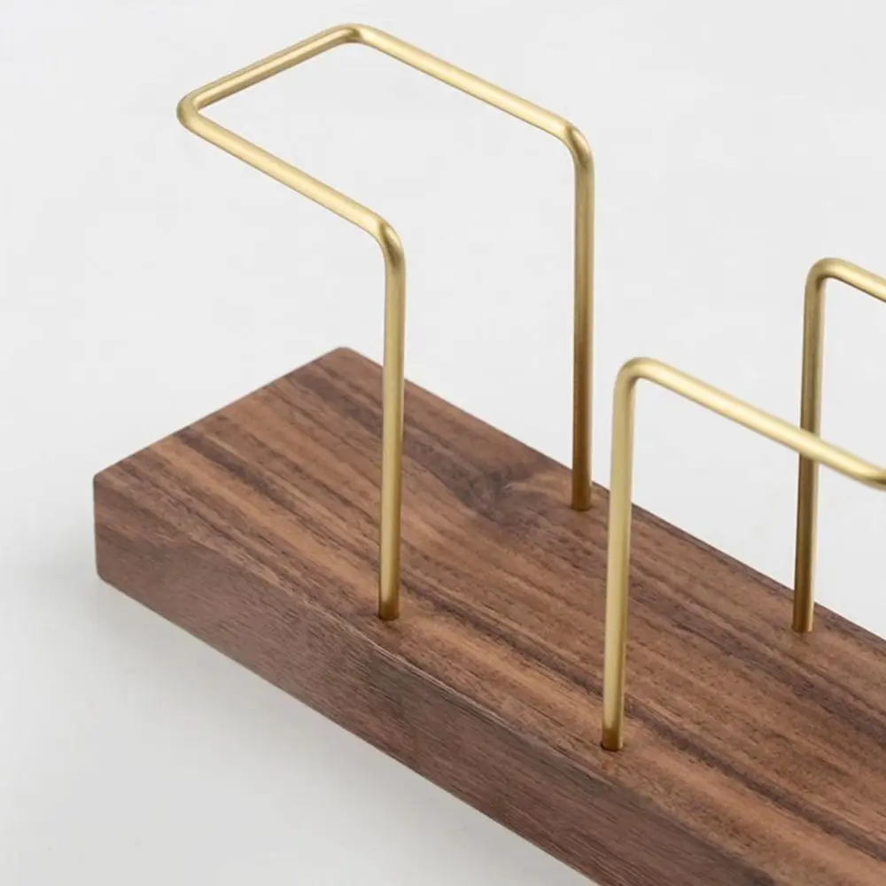 Vertical Tissue Dispenser with Toothpick Case, Metal Napkin Holder, Multi-use, Gold, Wooden, Home 5