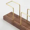 Vertical Tissue Dispenser with Toothpick Case, Metal Napkin Holder, Multi-use, Gold, Wooden, Home 5