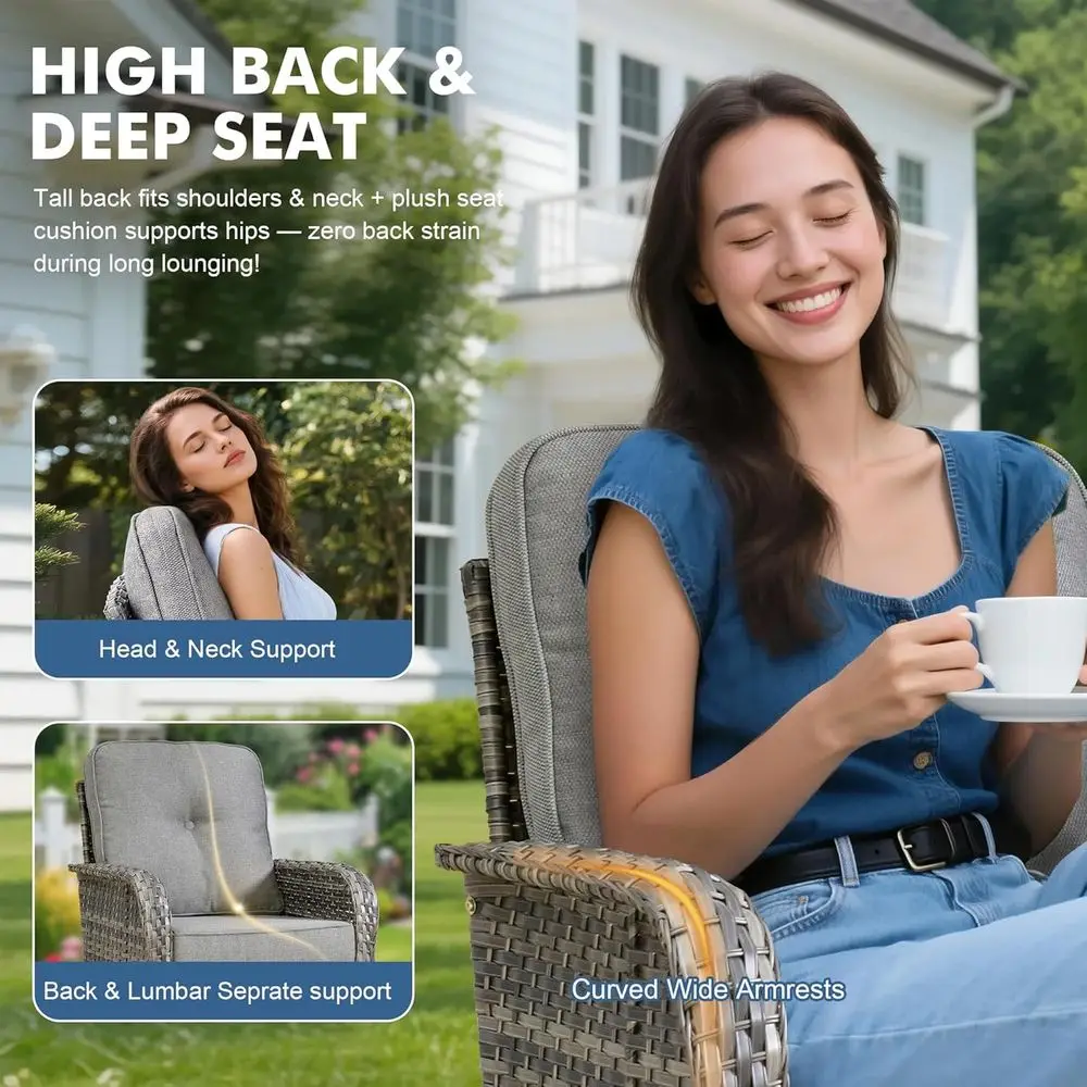 5-Piece Gray Outdoor Patio Furniture Set 5