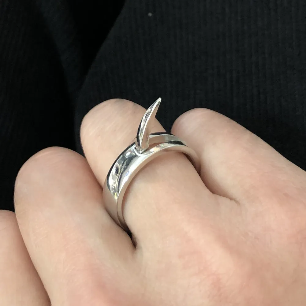 Titanium ring, black notched borders, cut matt middle strip, 8 mm | Jewelry  Eshop