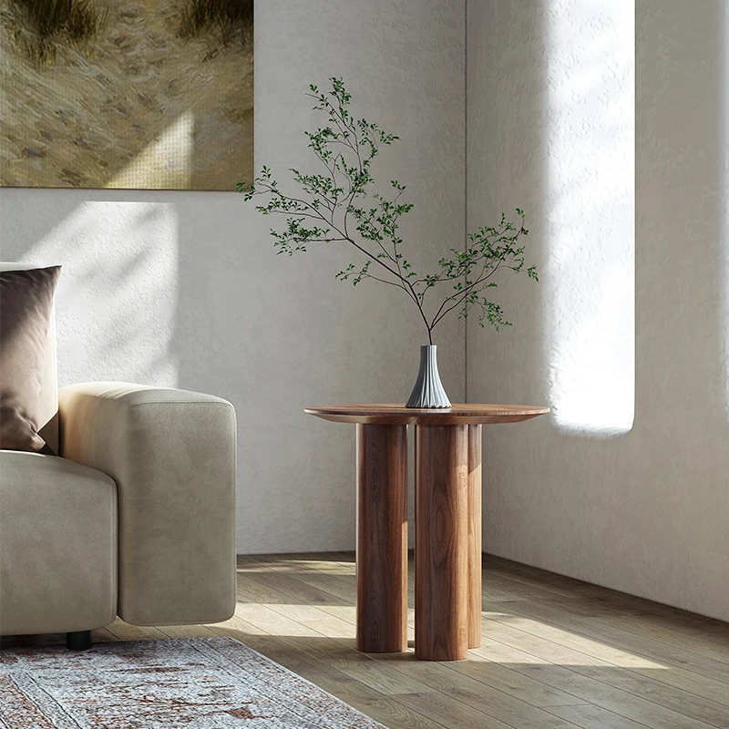 

Vintage Round Wooden Little Coffee Table Minimalist Style Coffee Table Living Room Decoration Mesa Redonda House Furniture