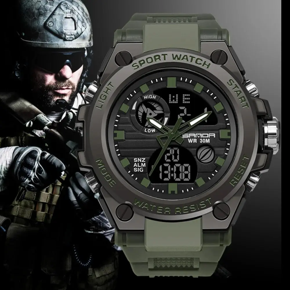 SANDA Premium Men's Luxury Waterproof Sports Watch