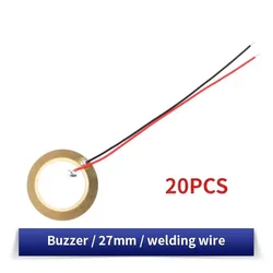 Versatile Piezoelectric Ceramic Wafer Plates with Attached Wire for Sound Projects (10/20 Pack, 12 - 50MM Diameter) (20pcs 27mm)