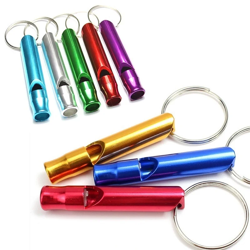 Survival whistle 4Pcs/Set Aluminum Alloy Small Whistle Key Ring Keychain for Outdoor Survival Camping Emergency Sport Safety Rape