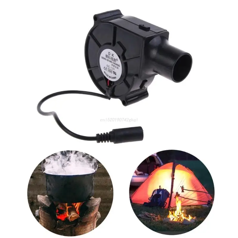 BBQ Fan US/EU Plug BBQ Fan Air Blower 12V Large Air Flow 110V 220V AC Powered Fan Variable Speed Controller Picnic Barbecue Tool