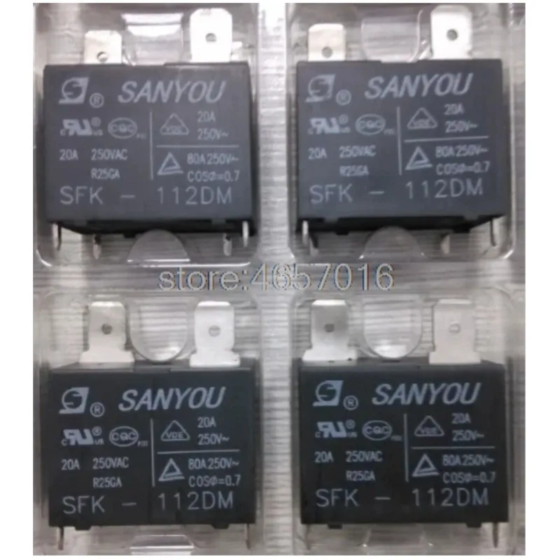 50 pcs lote sfk 112dm sanyou rele de ar condicionado 20a 250vac nova em estoque