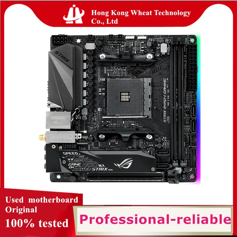 Amd B450 B450I Rog Strix B450-I Scheda Madre Da Gioco Usata Presa Originale Am4 Ddr4 64Gb M.2 Nvme Usb3.0 Scheda Madre Desktop Sata3