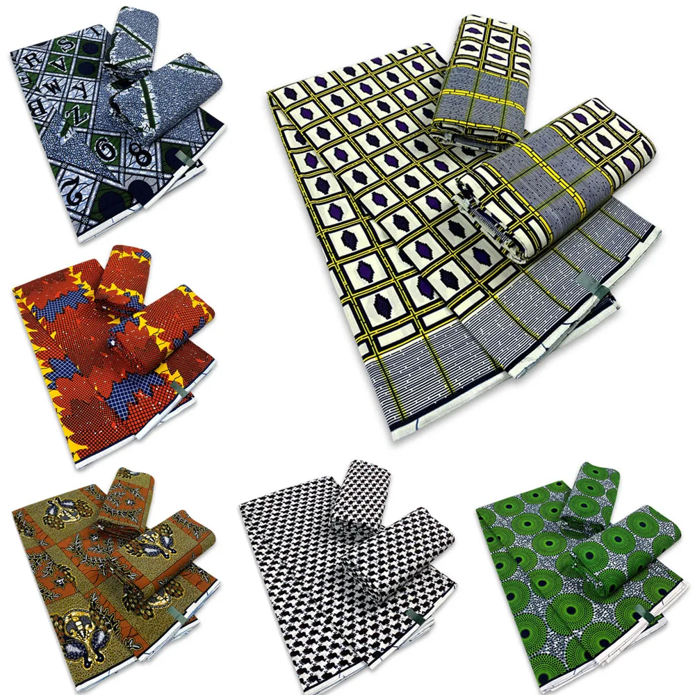Wax Print Fabric Latest African Wax Prints Fabric Guaranteed Veritable Real Wax Ankara 6Yards African 100% Cotton Fabric For Party Dress