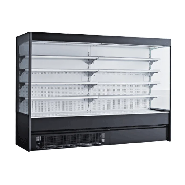 Supermarket Freezer Multideck Refrigerated Open Fridge Fruits Dairy Display Cabinet