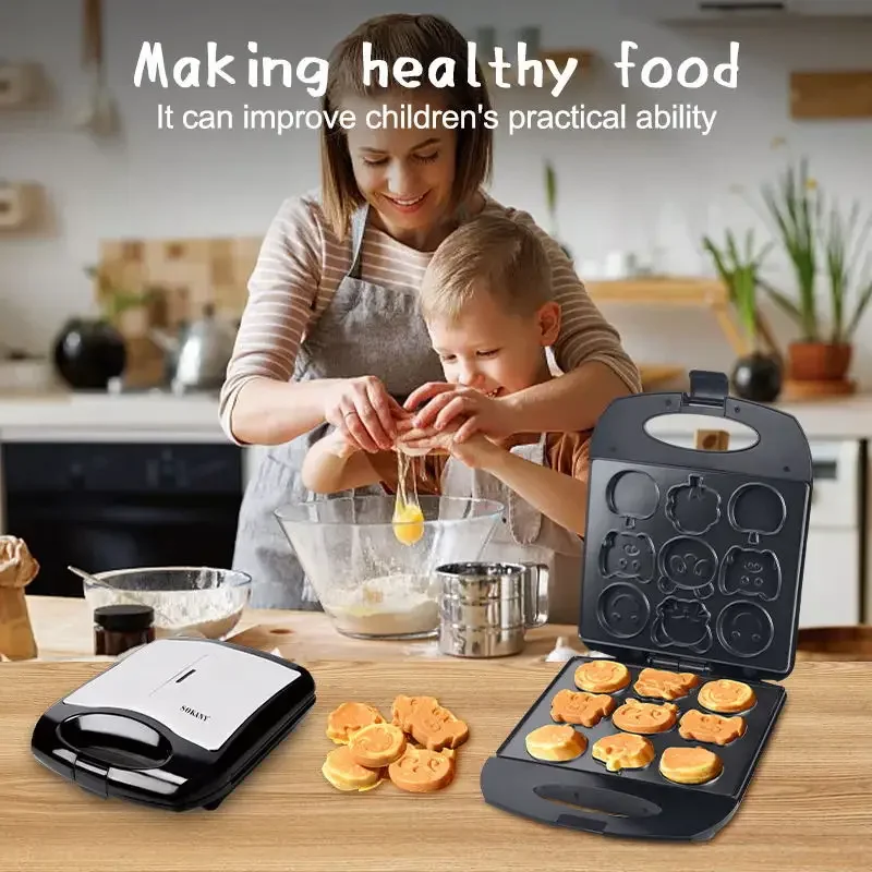 DMWD Automatic Non-stick Electric Cartoon waffle maker muffin pancake maker  Mini Crepe Cooker Multifunction children Breakfast - AliExpress