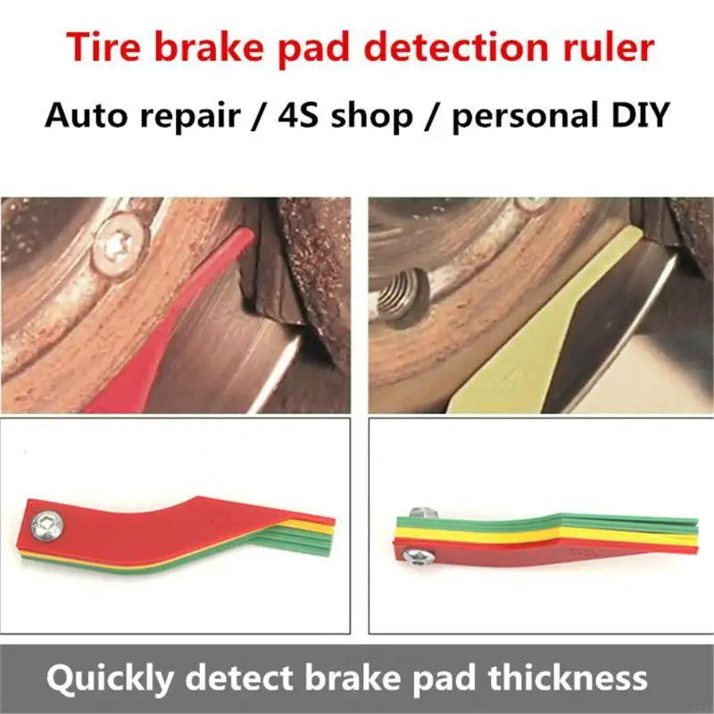 E74E Car Brake Pad Scale Thickness Gauge Car Brake Block Wear Measuring Instrument for Protection Tool Feeler Gauge Detector