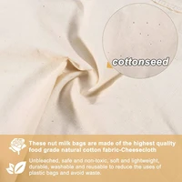 Nut Milk Bags Reusable Organic Cotton Nut Bag for Almond Milk Juice Cold Brew Coffee Tea Yogurt Filter Strainers Mesh Cheese Bag 6
