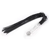 70cm Glass Handle Black Leather Tassels Horse Whip Riding Crop Flogger Paddle Slapper Horse Training Dressage Whips 5
