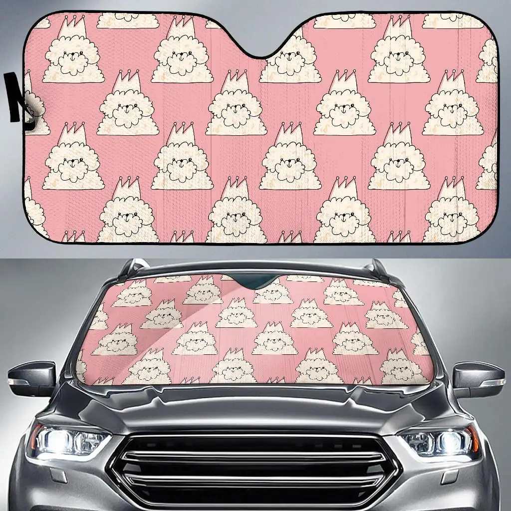 

Bichon Frise Dog Print Pattern Auto Sun Shade Car Windshield Window Cover Sunshade