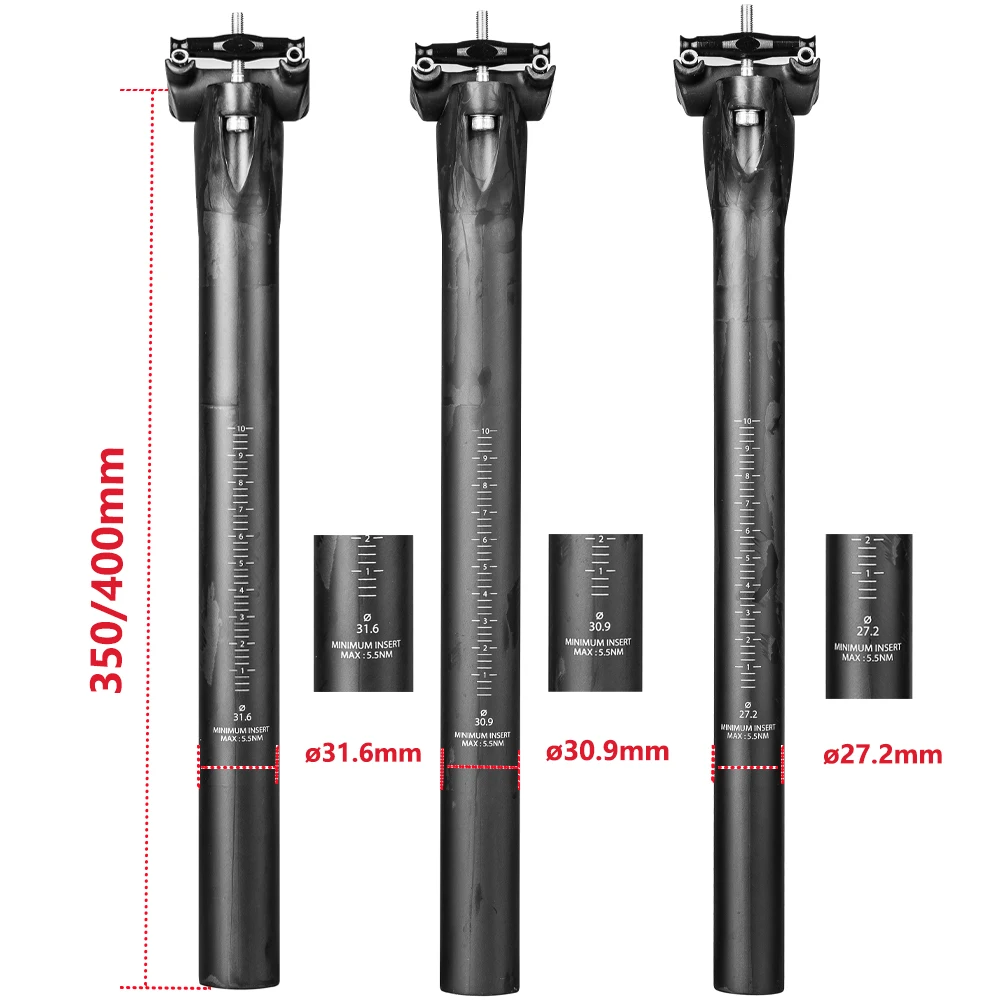 Bike Seat Post ELITAONE Carbon Seatpost MTB/ Road Bike Seatpost 27.2/30.9/31.6MM Seat Tube Mountain Bicycle Seating Cycling Accessories
