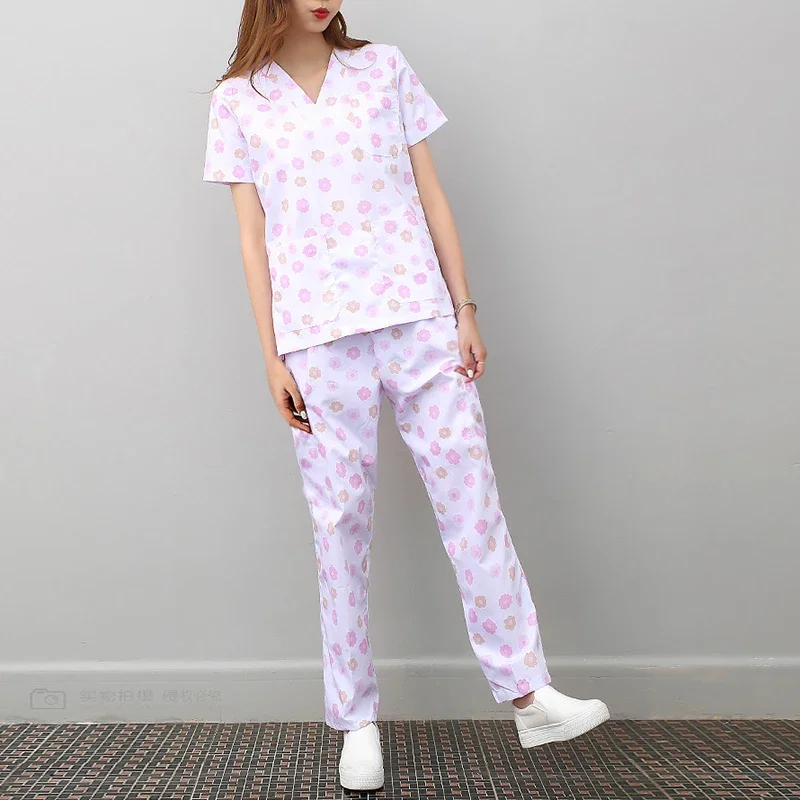 Medical Uniform viaoli Scrubs Uniform Suit Beauty Pet Shop Spa Uniform Salon Womens Scrub Set Work wear Scrub Suit Coat + pants