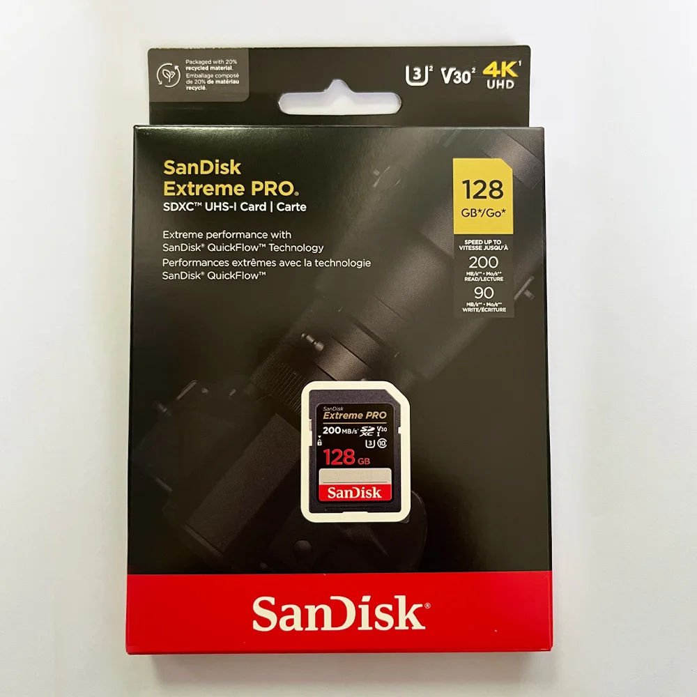 샌디스크 울트라/익스트림/익스트림 프로 SD 카드 32GB SDHC UHS-I 64GB/128GB 256GB SDXC UHS-I 풀 사이즈 SD 카드 (카메라용, 풀 HD 비디오 지원)
