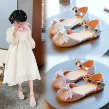 

Spring Summer Girls Princess Shoes Children's Soft soled Leather Shoes for Wedding Party Dance Kids Sandals Chaussure fille