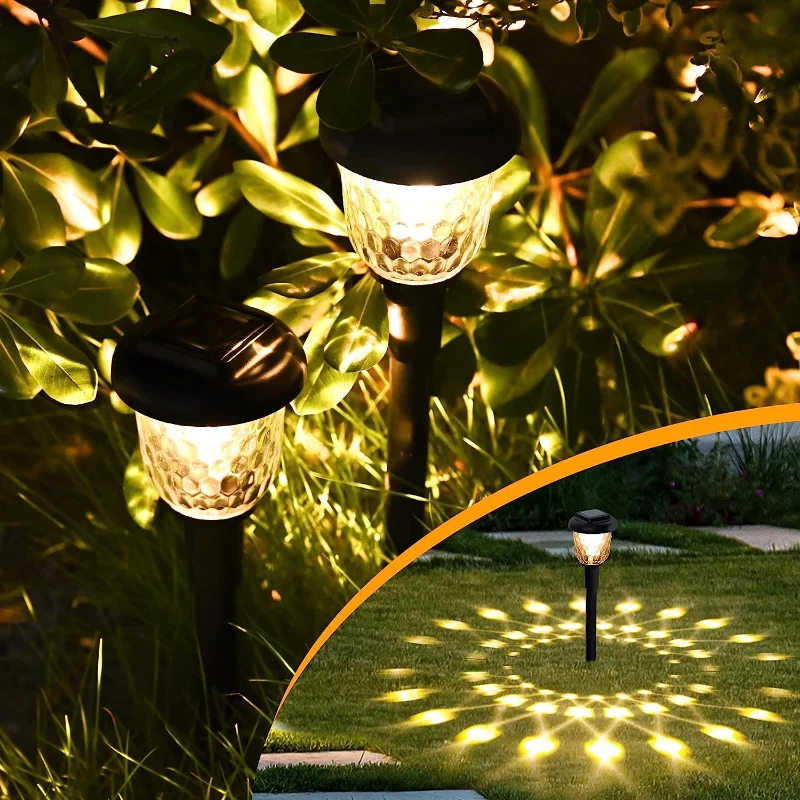 8Pcs Solar Pathway Lights Outdoor Led Lamp Waterproof Bright Garden Lighting Path For Yard Landscape Lawn Walkway Festival Decor