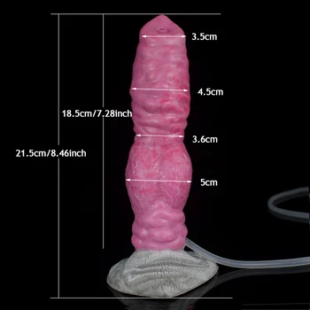 GEEBA Squirting Funtion Wolf Knot Dildo with SUCTION CUP Gory Meat Ejaculation Penis Silicone ANAL SEX TOY FOR WOMAN Adult Games 6