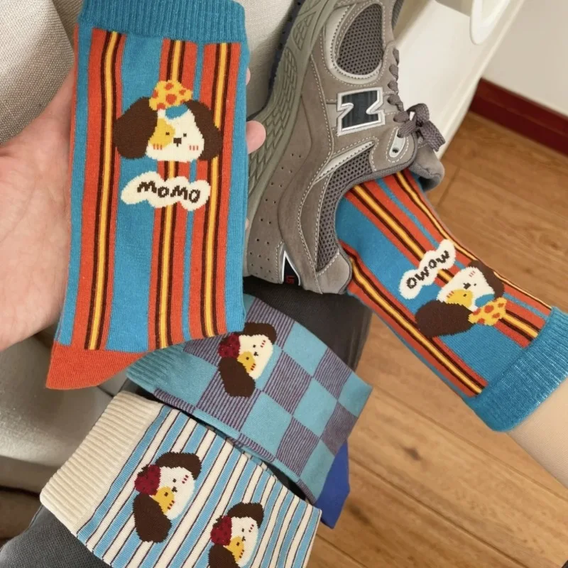 

Crew Street Fashion Cotton Socks Family Men Women Classic KR Crew Sock High Quality Cartoon Stripes Korean Style Sports Crewsock