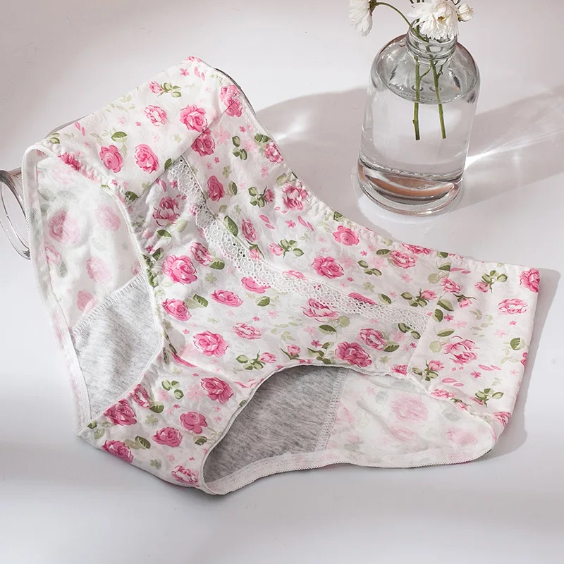 

New Cotton Physiological Period Leak Proof Menstrual Panties Cute Lovely Girls Breathable Seamless Modal Women Underwear Breifs