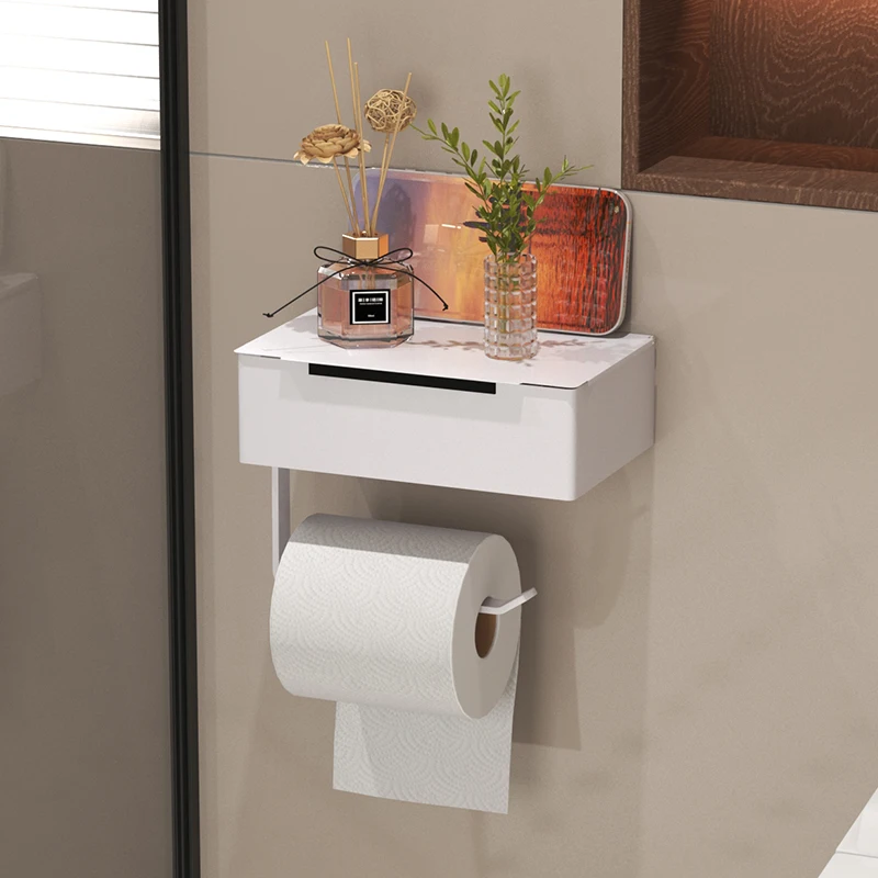 Roll paper holder wet wipe tissue box non perforated storage rack