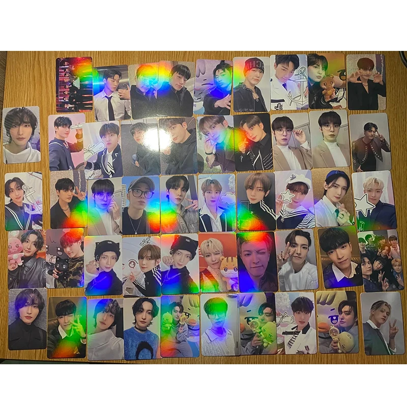 Kpop ATEEZ Laser Card Album GOLDEN HOUR Part 1 Lomo Card Photo Fan Favorite Gift Hongjoong Yeosang Postcard 55PCS lomo cards album cards