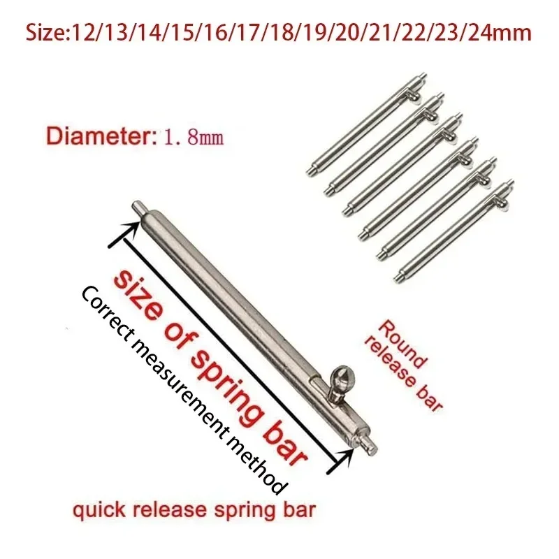 20-Pack Stainless Steel Quick Release Spring Bars - Precision Strap Pins