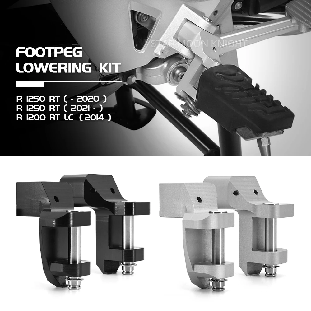 

For BMW R1250RT R1200RT LC 2014 - 2021 2022 R 1250 RT Motorcycle Driver Footrest Relocation Rider Foot Pegs Footpeg Lowering Kit