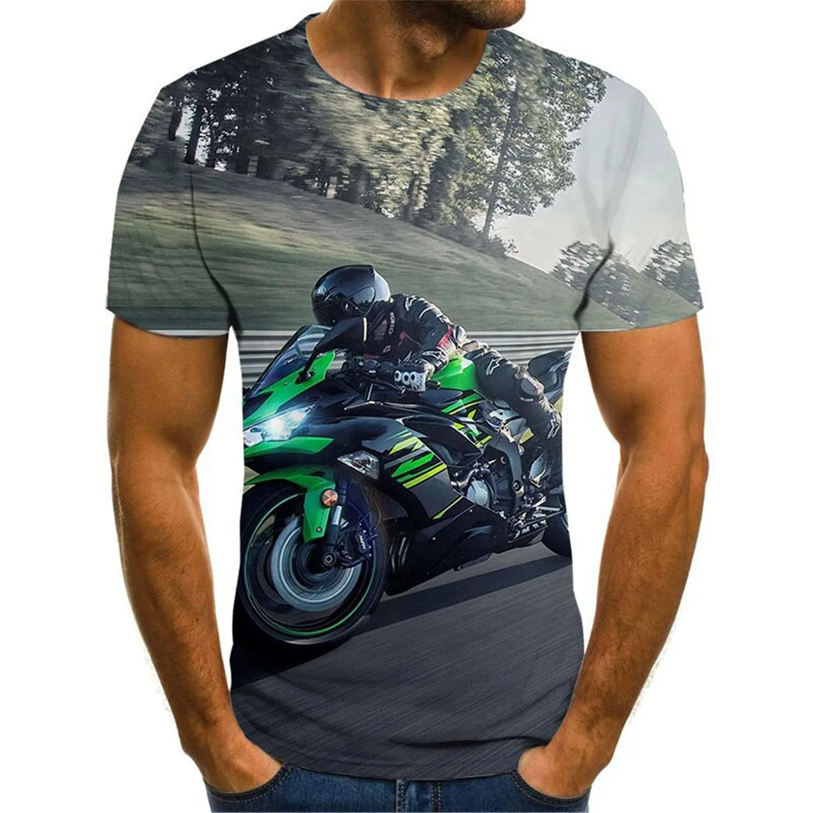 Mens Short Sleeve Graphic T Shirt Oversized Hip Hop Tee