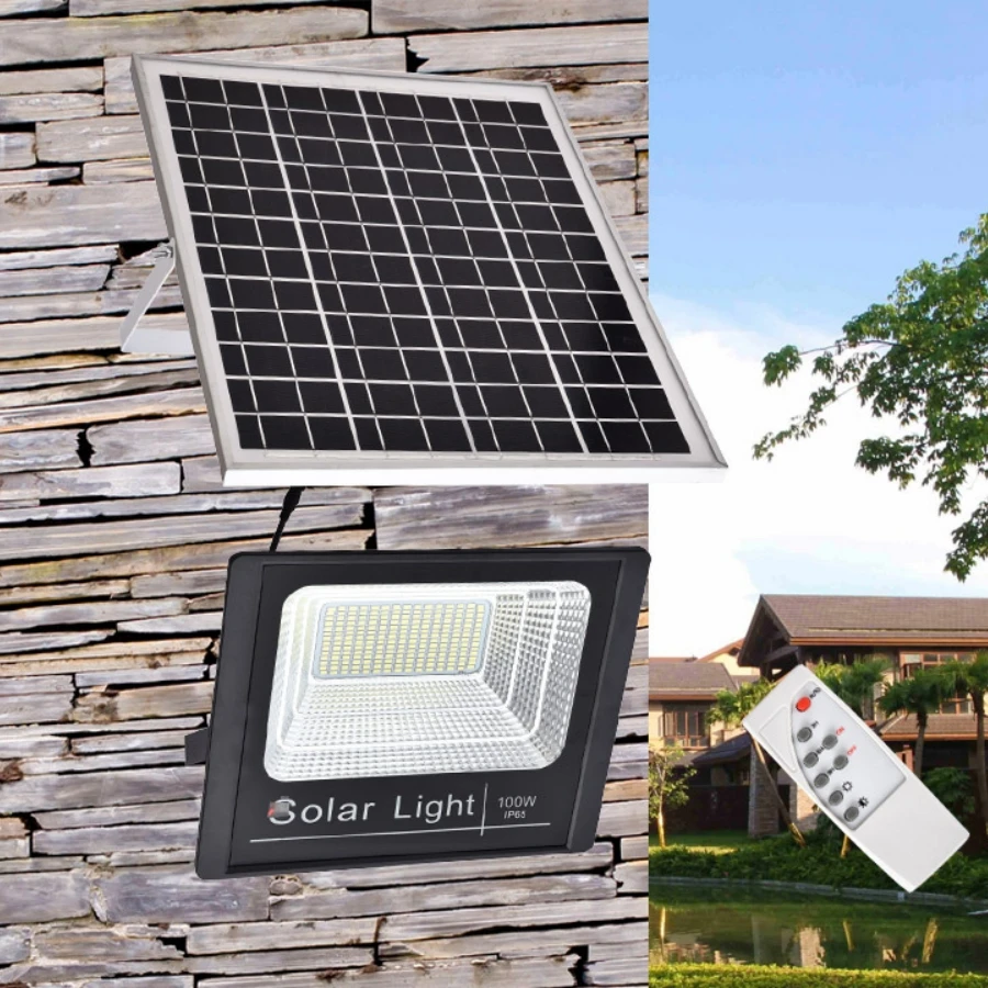 

30W/100W LED Solar Lamp Home Focused Solars LED Outdoor Garden Light Floodlight Chandelier Remote Control Smart Lights Spotlight